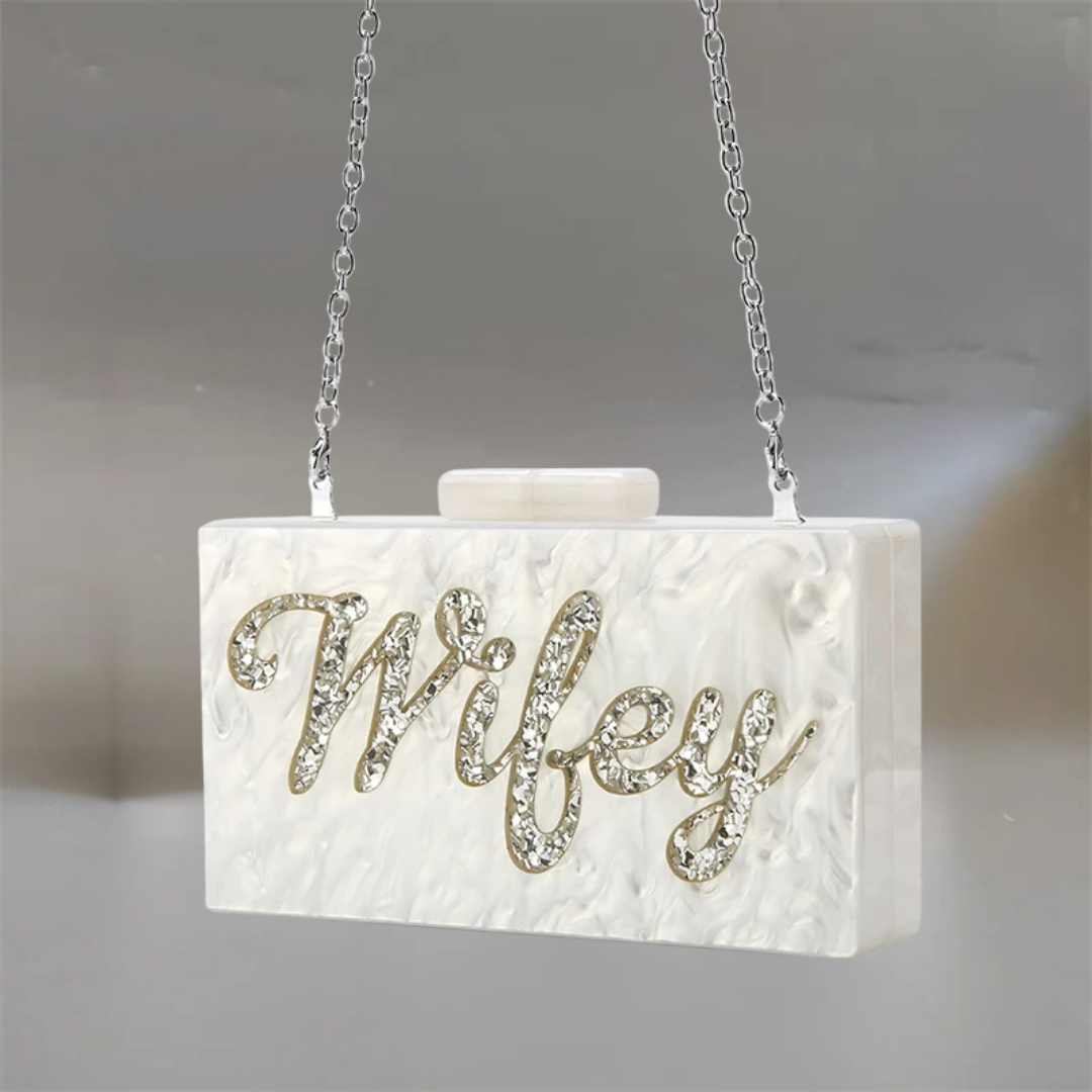 Wifey Vintage Acrylic Clutch – A Bridal Statement Piece I'm Getting Married.
