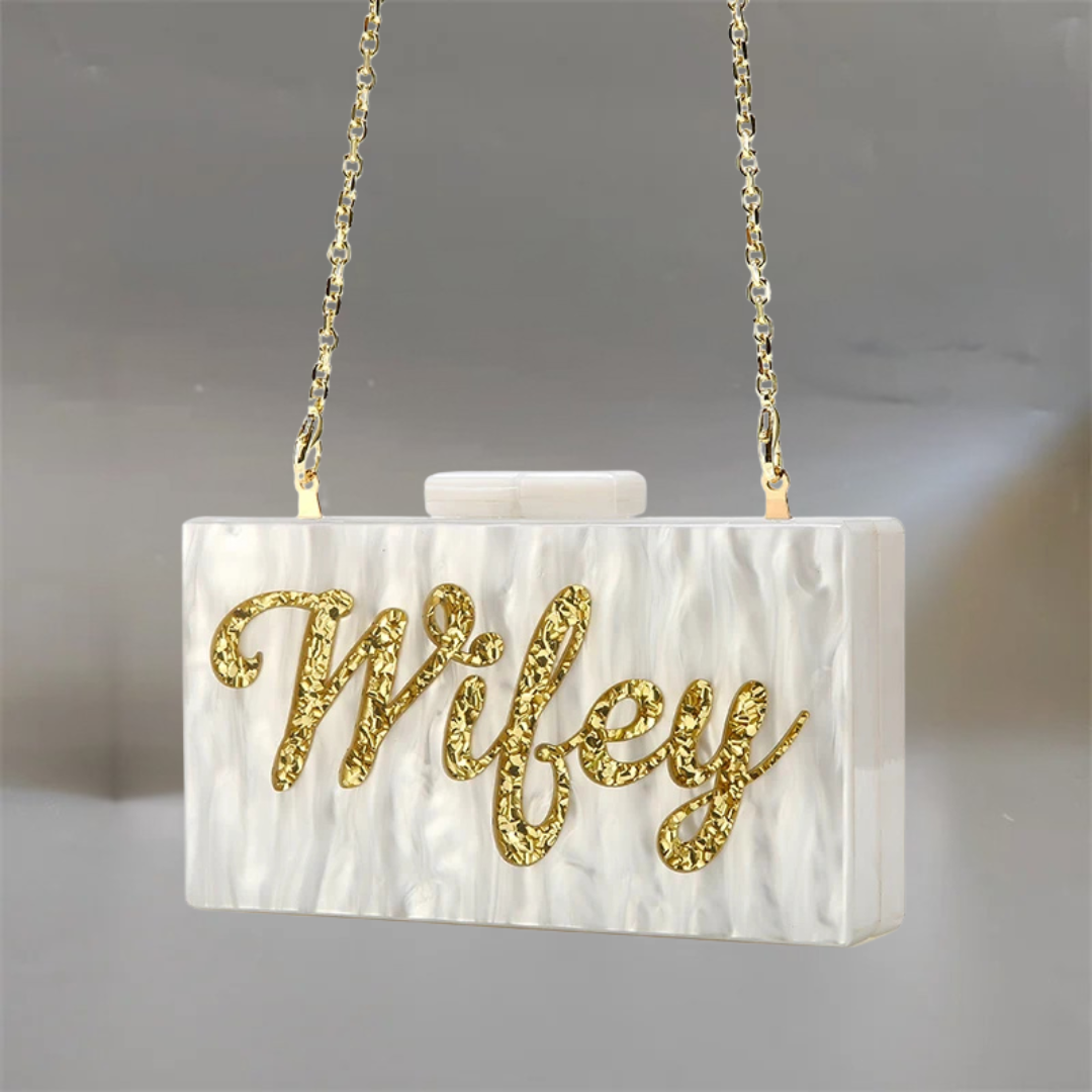 Wifey Vintage Acrylic Clutch – A Bridal Statement Piece I'm Getting Married.