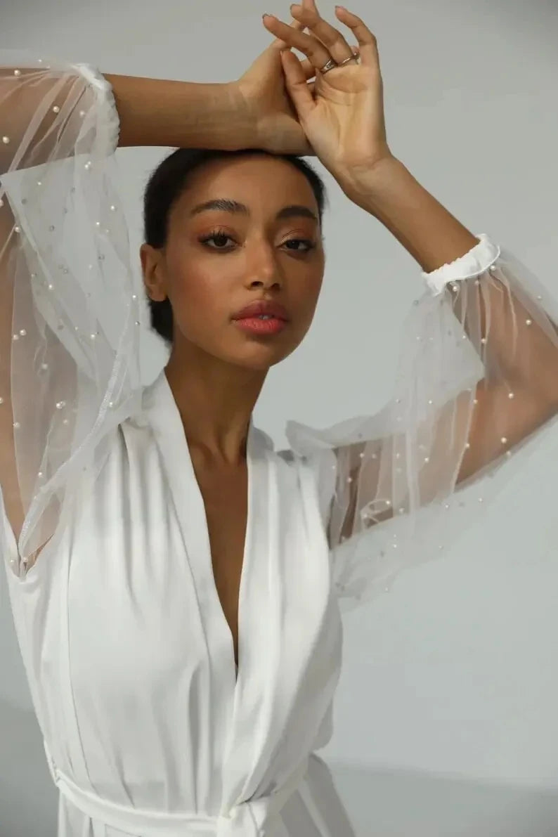 Luxury Wedding White Bridal Robe I'm Getting Married.