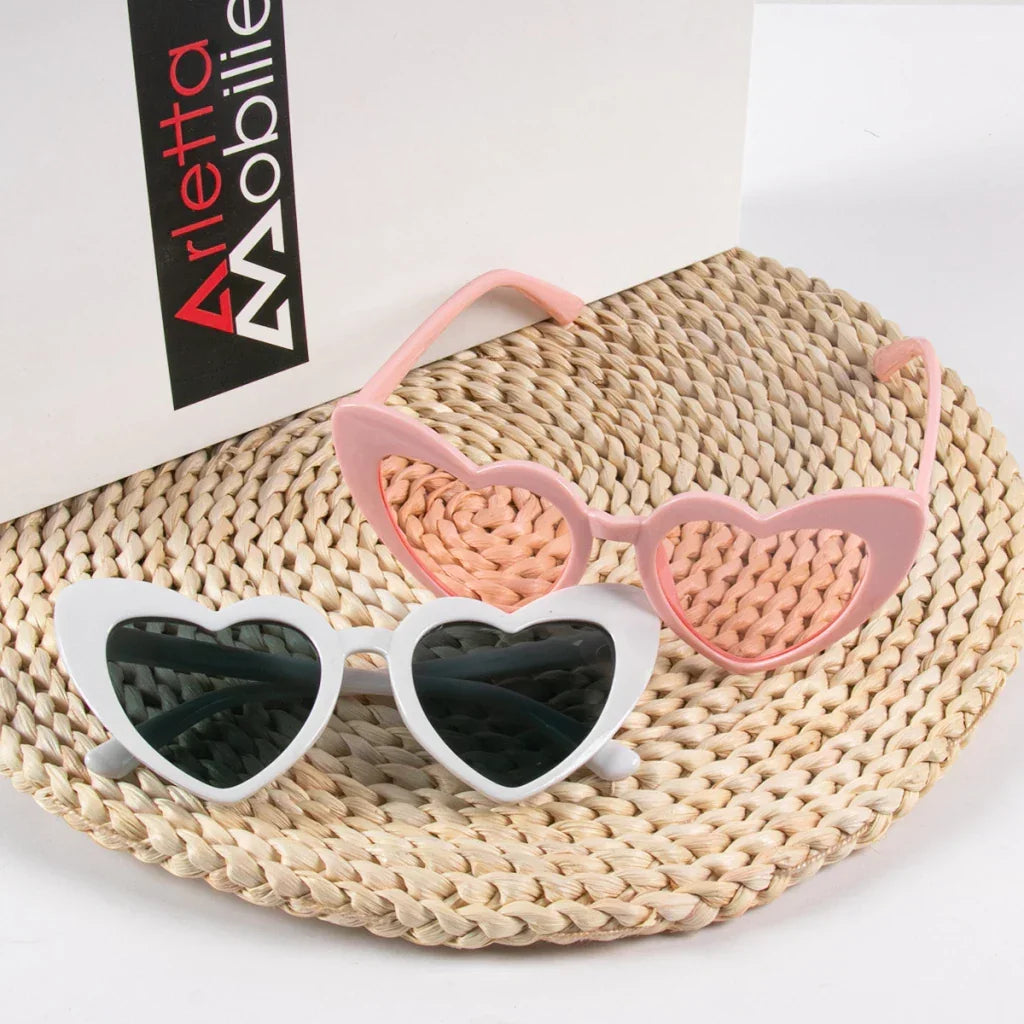 Retro Heart White and Pink Wedding Day Sunglasses I'm Getting Married.
