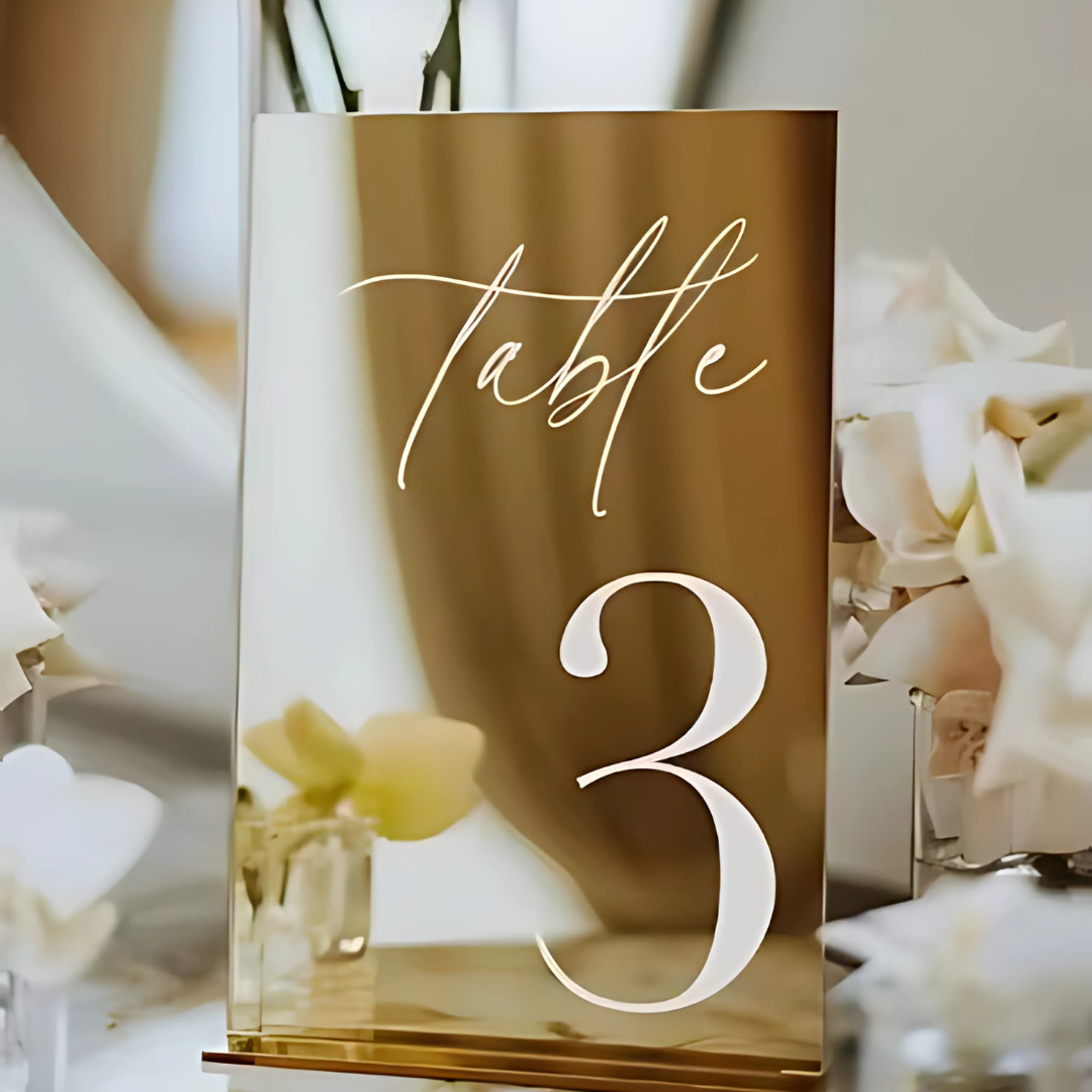 Luxe Gold Mirror Wedding Table Numbers I'm Getting Married.