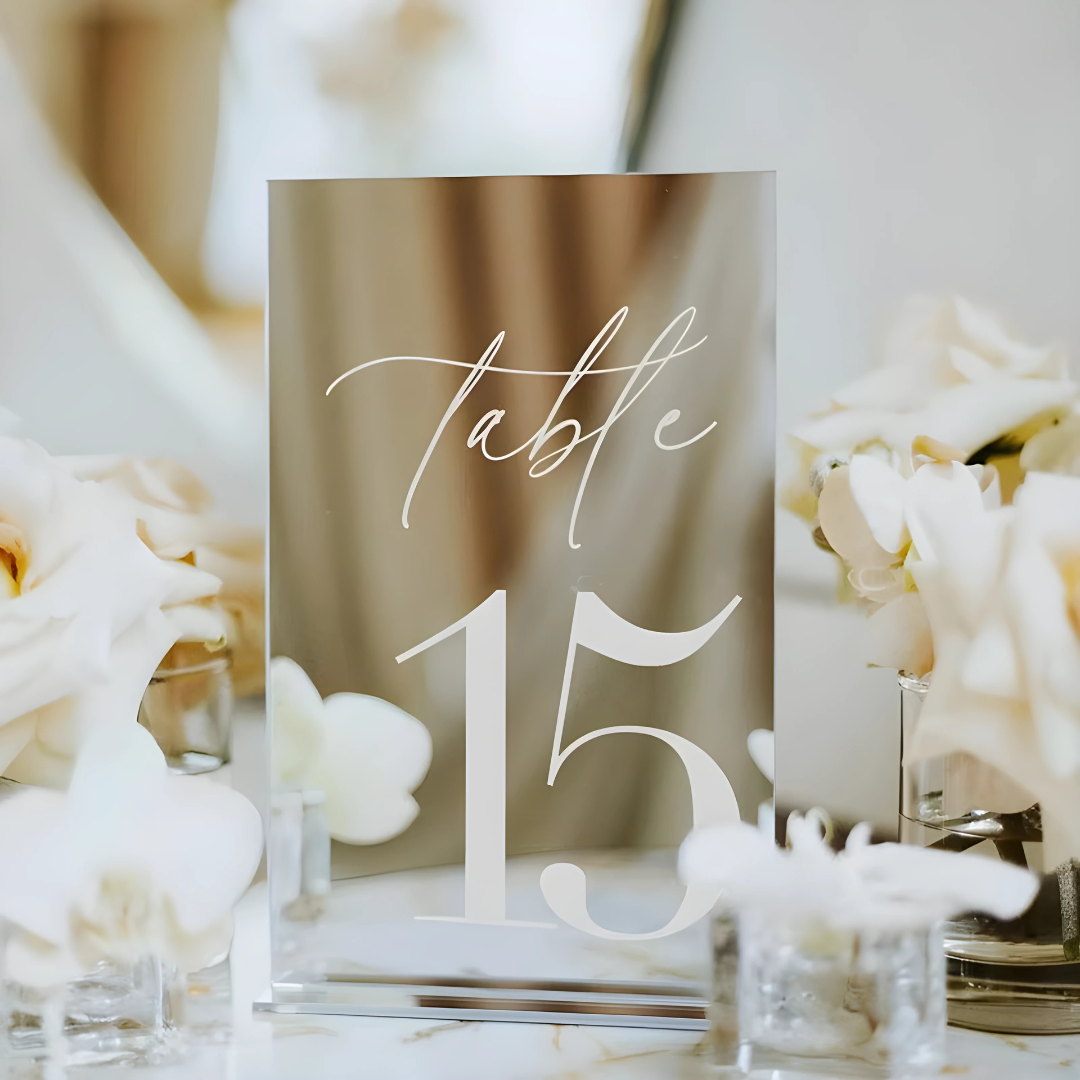 Luxe Gold Mirror Wedding Table Numbers I'm Getting Married.