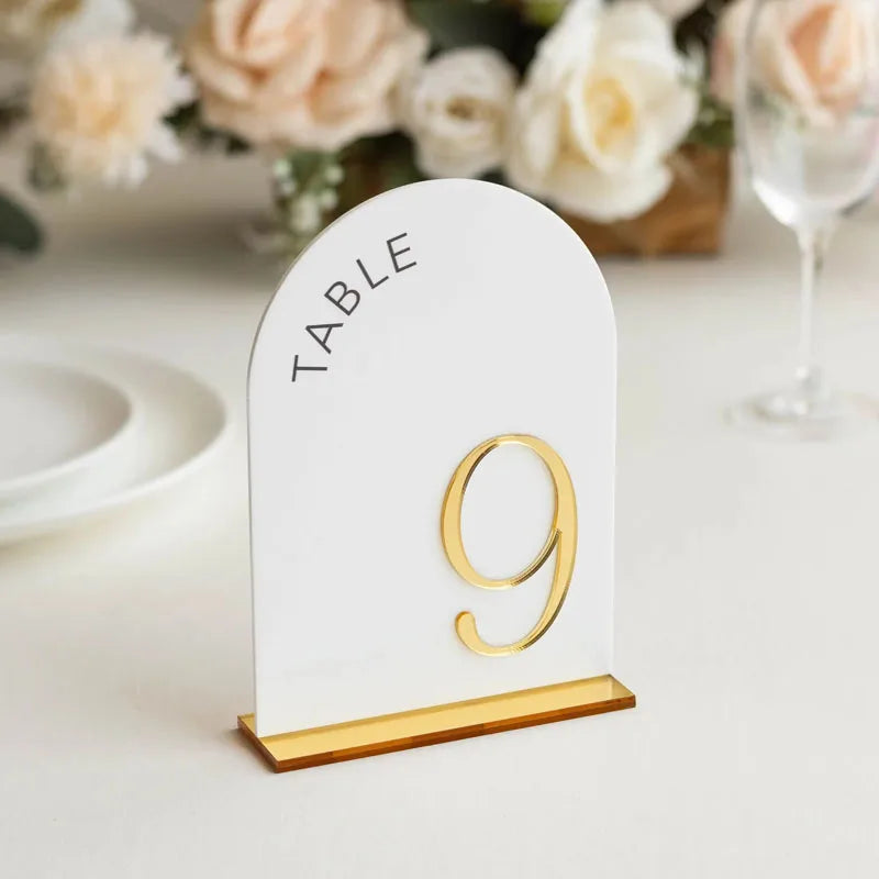Acrylic 3D Arch Mirror Wedding Table Numbers I'm Getting Married.