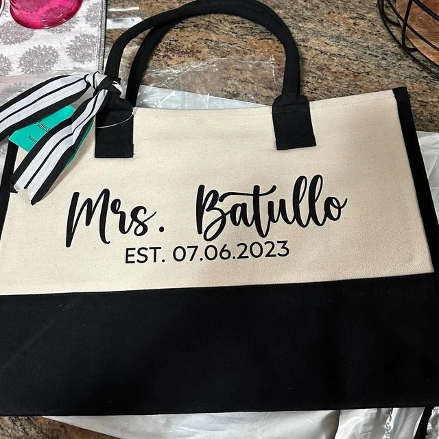 Personalised “Mrs” Hamptons Style Wedding Handbag I'm Getting Married.