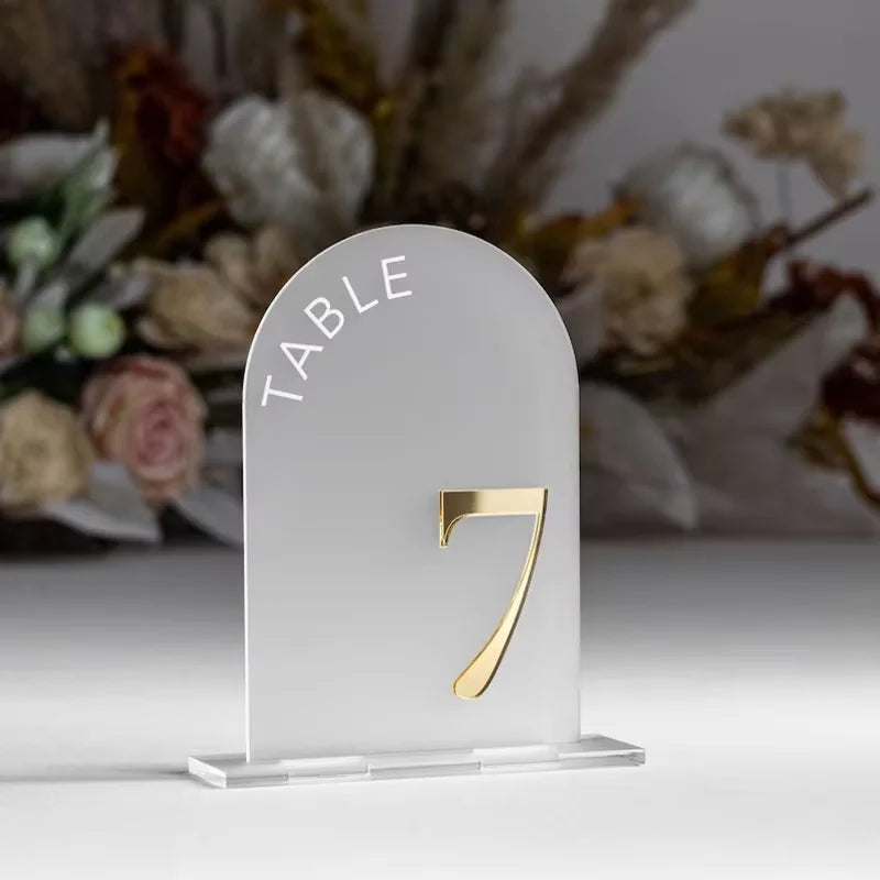 Acrylic 3D Arch Mirror Wedding Table Numbers I'm Getting Married.