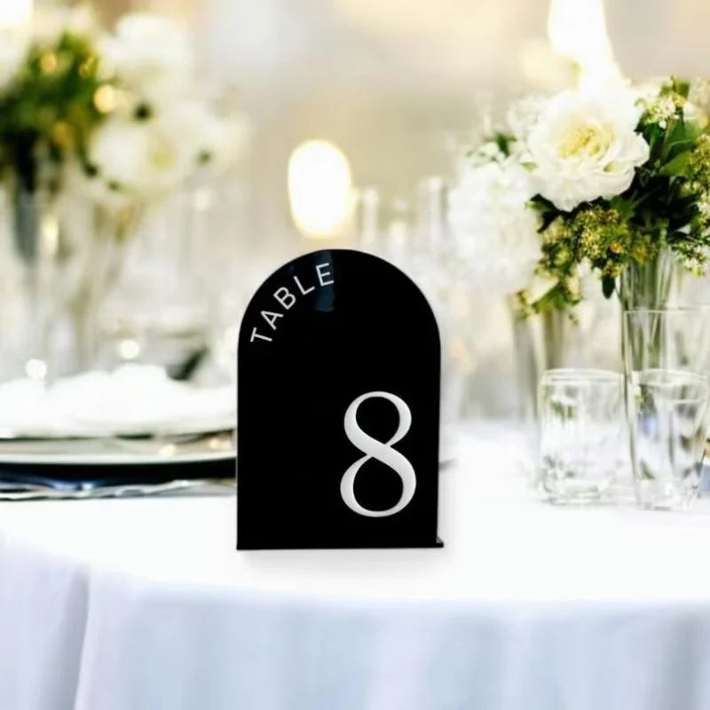 Acrylic 3D Arch Mirror Wedding Table Numbers I'm Getting Married.
