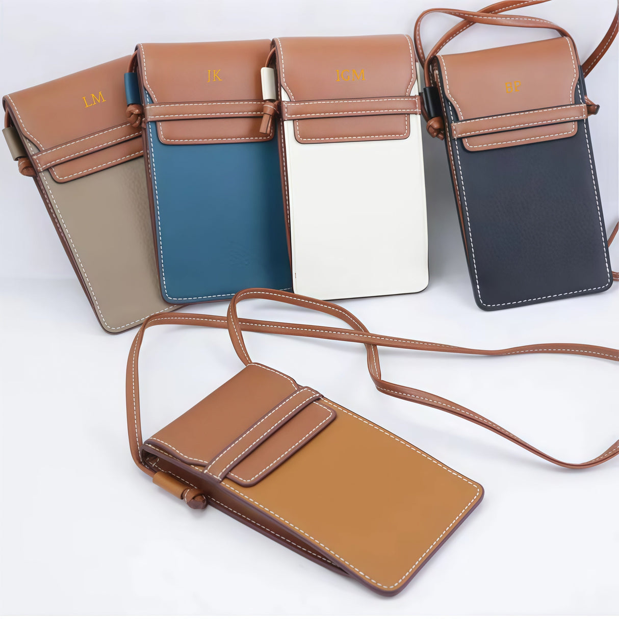 Personalised Leather Phone Crossbody Bag I'm Getting Married.