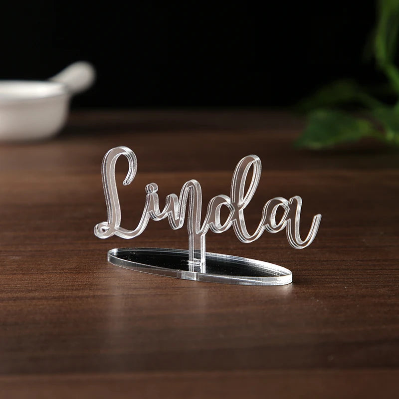 Personalised Standing Laser Cut Name Place Cards I'm Getting Married.