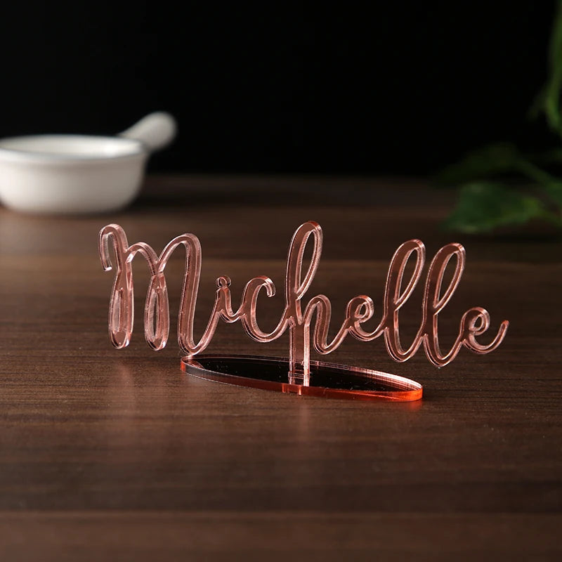Personalised Standing Laser Cut Name Place Cards I'm Getting Married.