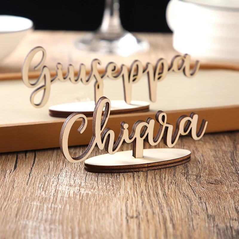 Personalised Standing Laser Cut Name Place Cards I'm Getting Married.