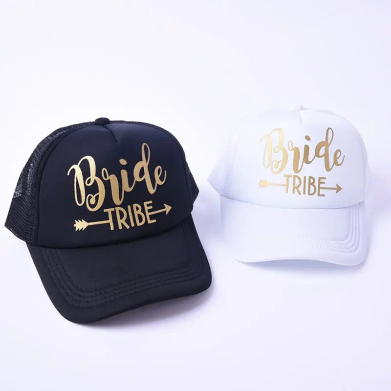 Bride Tribe Gold Letters Snapback Trucker Hat I'm Getting Married.