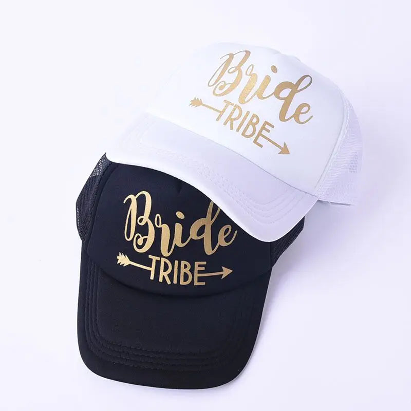 Bride Tribe Gold Letters Snapback Trucker Hat I'm Getting Married.
