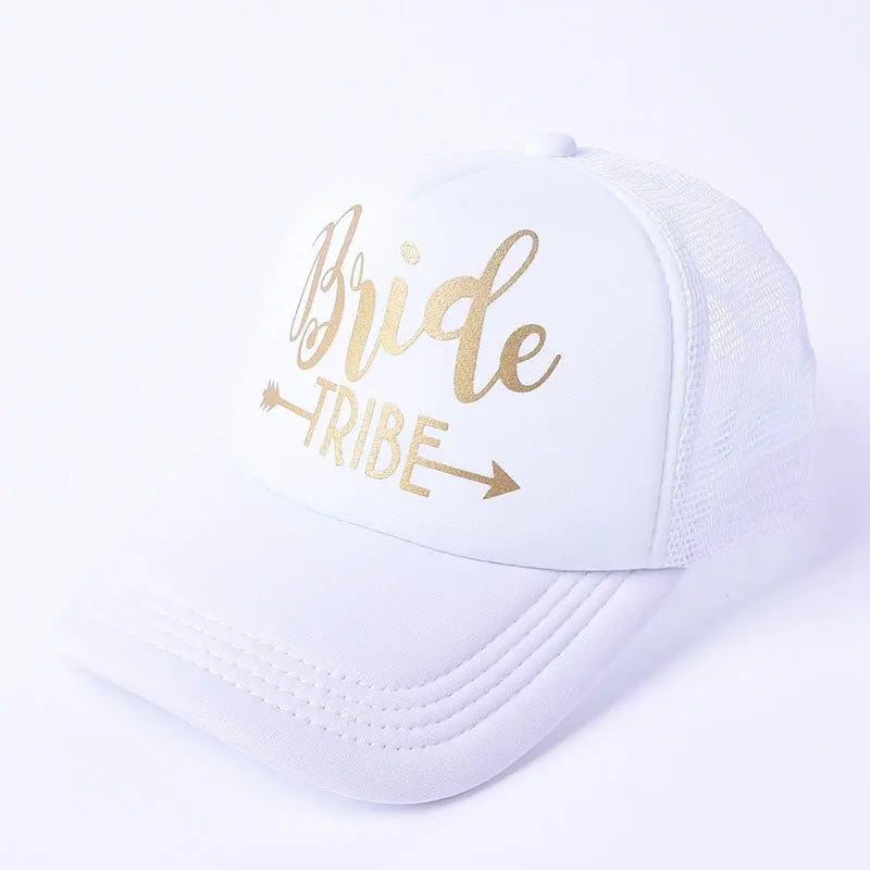 Bride Tribe Gold Letters Snapback Trucker Hat I'm Getting Married.