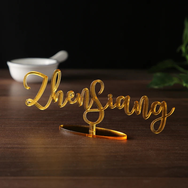 Personalised Standing Laser Cut Name Place Cards I'm Getting Married.