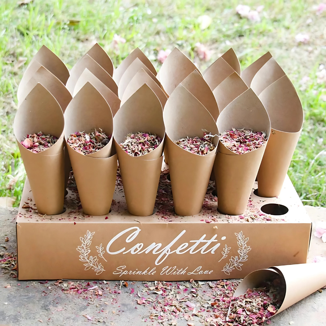 Personalised Floral Wedding Confetti Toss Cones I'm Getting Married.