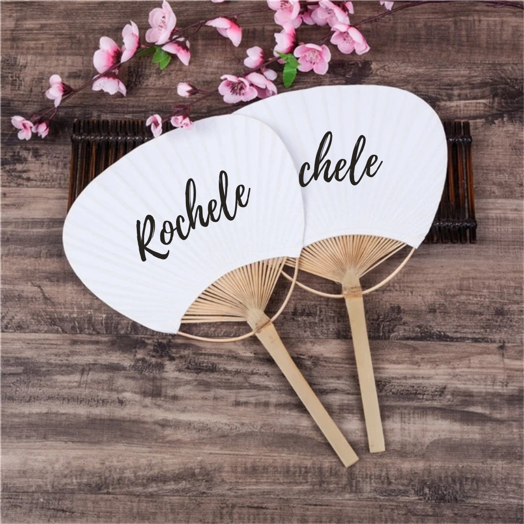 Personalised Wedding Bamboo Hand Fans – Sets of 10, 20 or 40 I'm Getting Married.