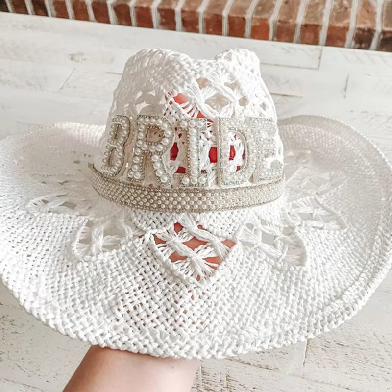 Bride Pearl Cowboy Hat I'm Getting Married.