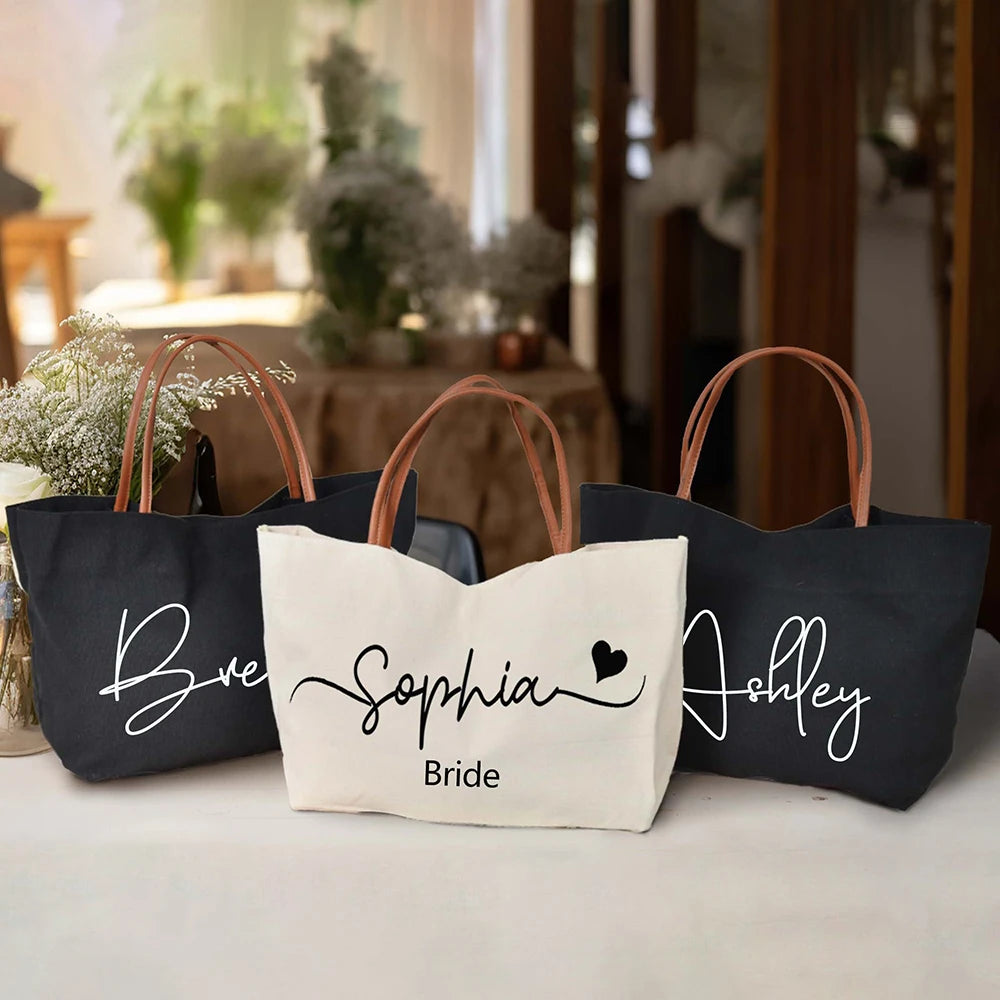 Personalised Canvas Bridesmaid Wedding Travel Tote Bag I'm Getting Married.