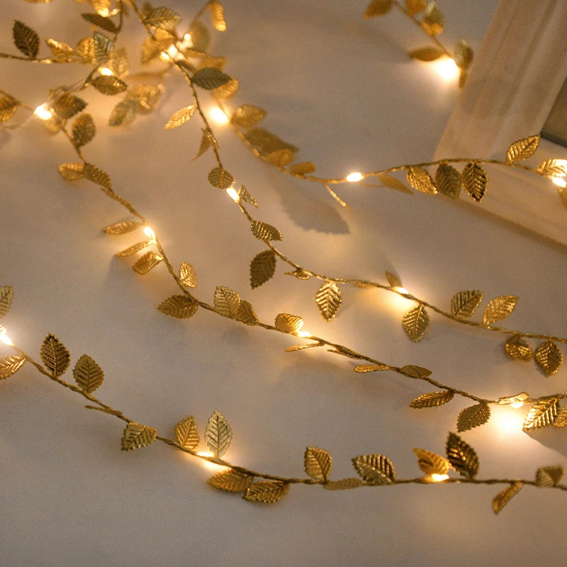 Golden Leaves Fairy Lights - Wedding Party Decor I'm Getting Married.