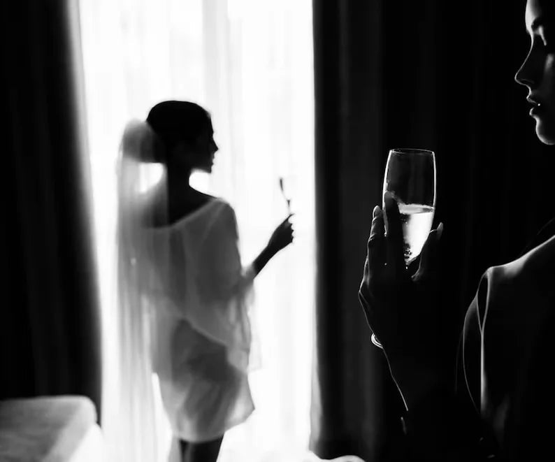 Lace Sleeve Silk Bride Wedding Robe I'm Getting Married.