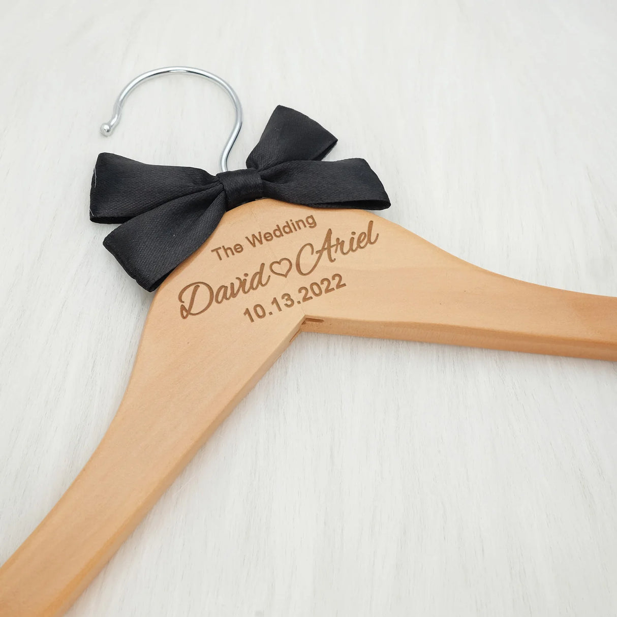 Personalised Wedding Dress Hanger - Engraved Names & Date I'm Getting Married.