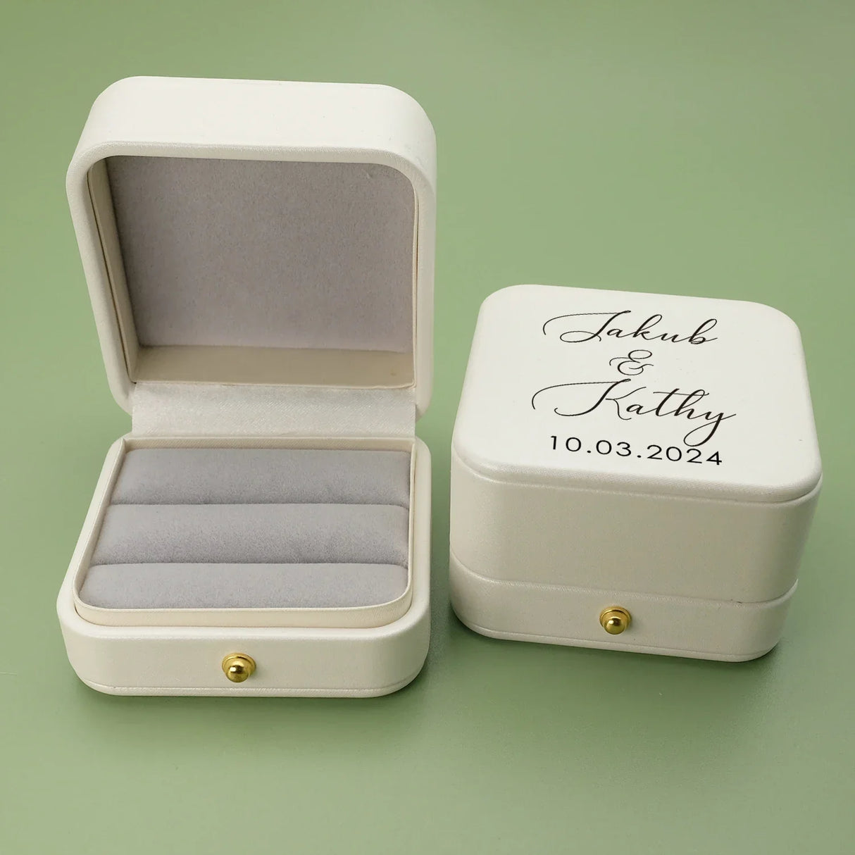 Personalised Wedding Ring Bearer Box - 2 Rings I'm Getting Married.
