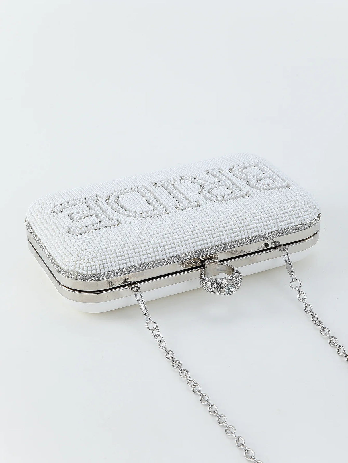 Pearl Beading Bridal Wedding Day Clutch I'm Getting Married.