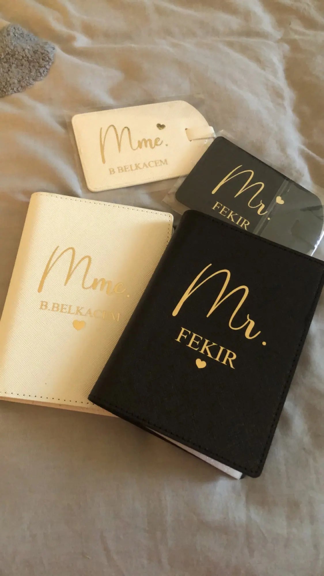 Personalised Mr & Mrs Passport Holder & Luggage Tag Set I'm Getting Married.