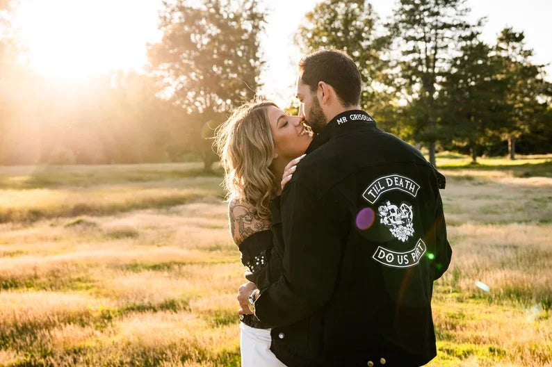 Till Death Do Us Part Wedding Denim Jackets His & Her I'm Getting Married.