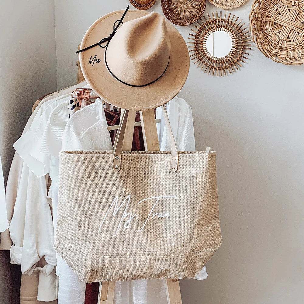 Personalised Bridesmaid Beach Tote Bag I'm Getting Married.