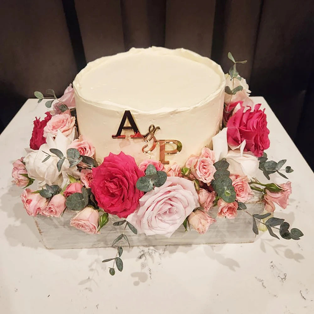 Personalised Acrylic & Wooden Wedding Cake Topper I'm Getting Married.