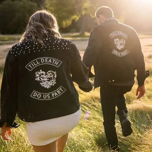 Till Death Do Us Part Wedding Denim Jackets His & Her I'm Getting Married.