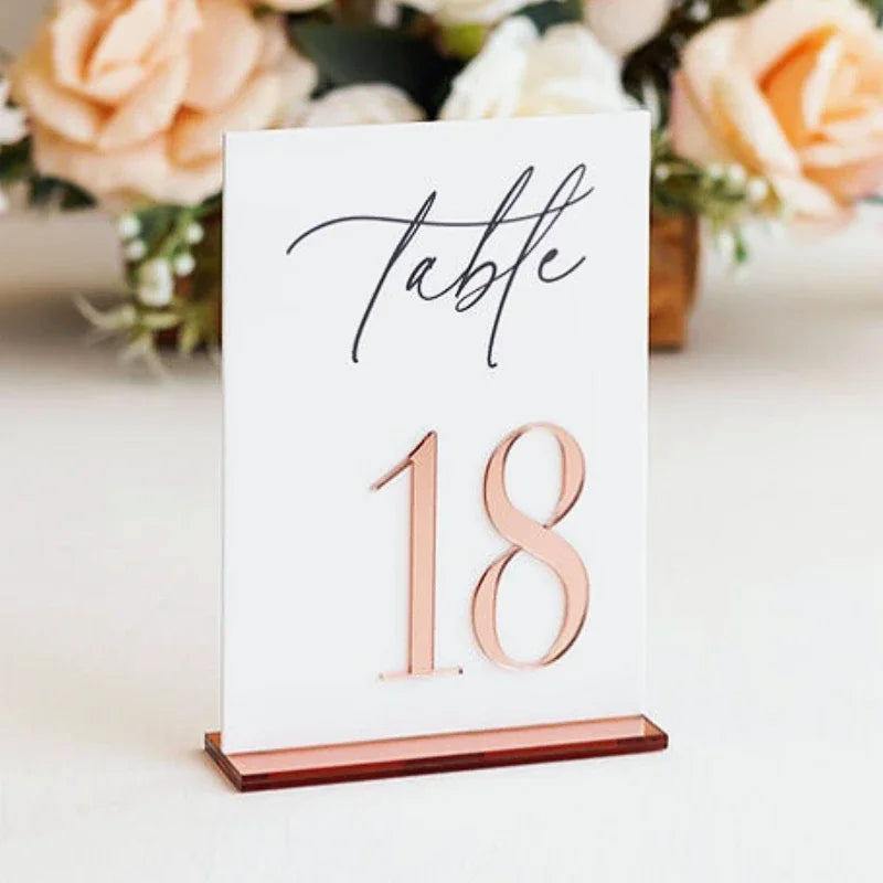 White Acrylic Modern Wedding Table Numbers I'm Getting Married.