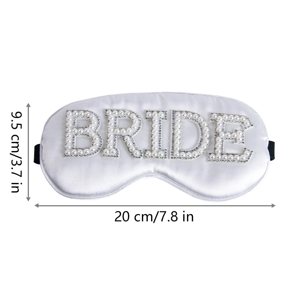 Bride White Pearl Sleep Eye Mask I'm Getting Married.