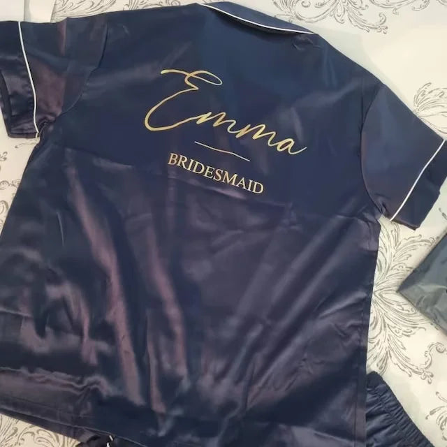 Personalised Monogram Satin Bride, Bridesmaids Pajama Set I'm Getting Married.