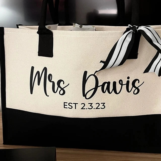 Personalised “Mrs” Hamptons Style Wedding Handbag I'm Getting Married.