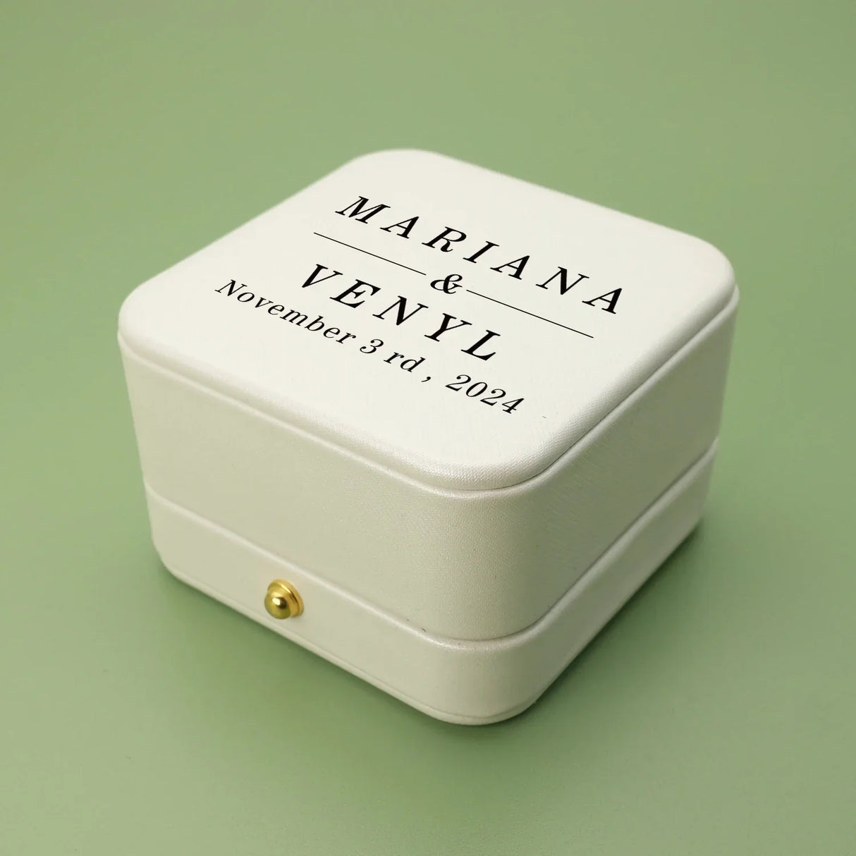 Personalised Wedding Ring Bearer Box - 2 Rings I'm Getting Married.