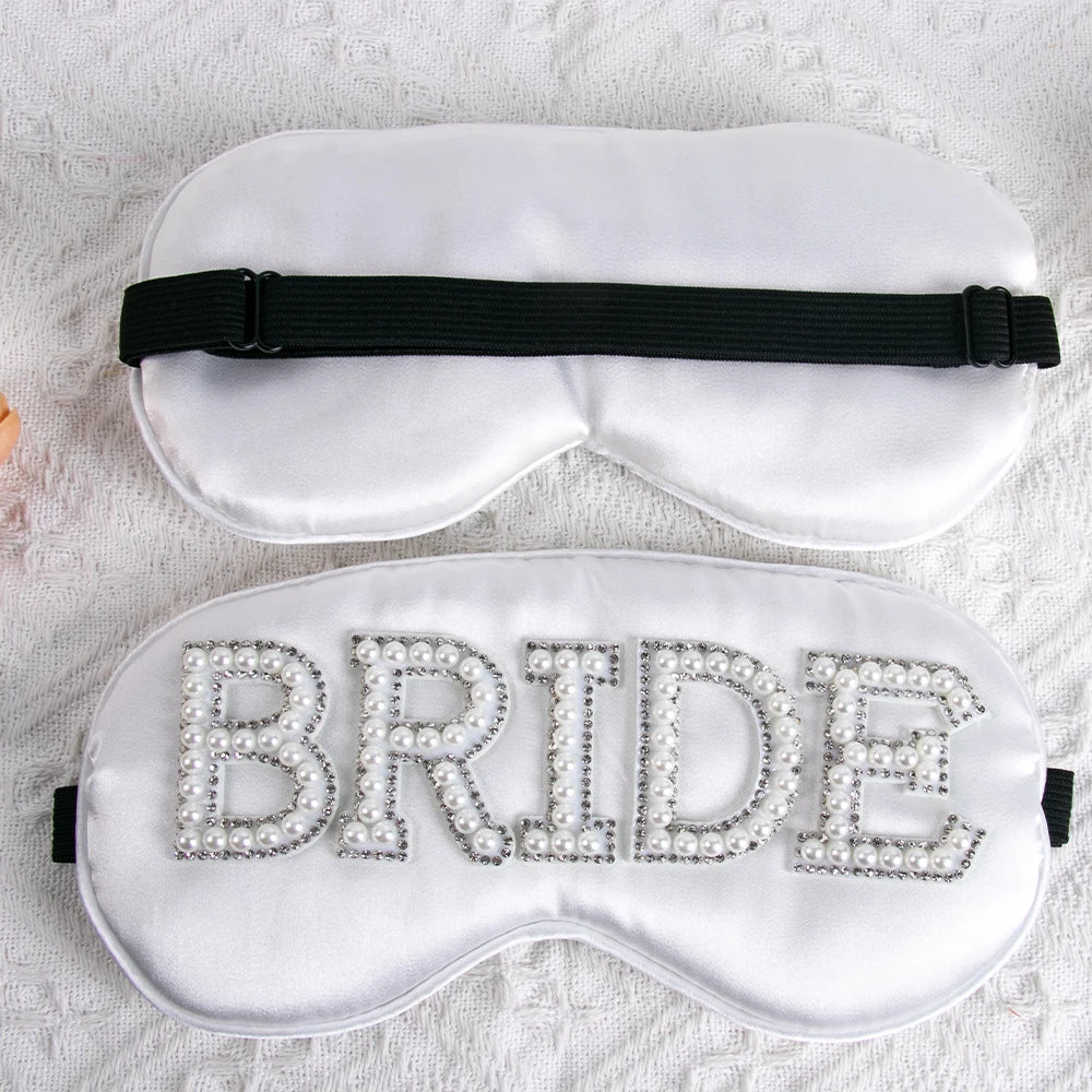 Bride White Pearl Sleep Eye Mask I'm Getting Married.