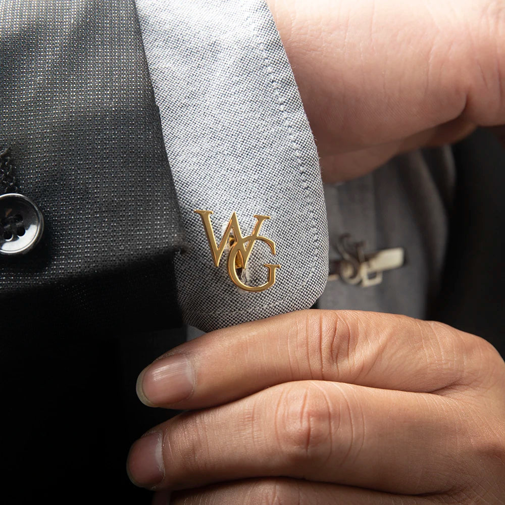 Personalised Stainless Steel Groom Initials Cufflinks I'm Getting Married.