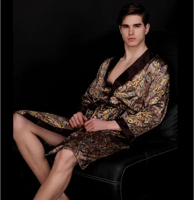 Retro Paisley Groom’s Wedding Dressing Gown I'm Getting Married.