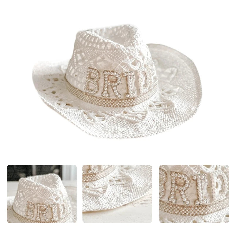 Bride Pearl Cowboy Hat I'm Getting Married.
