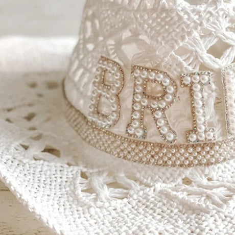Bride Pearl Cowboy Hat I'm Getting Married.