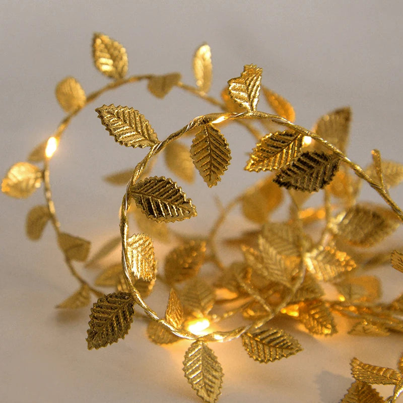 Golden Leaves Fairy Lights - Wedding Party Decor I'm Getting Married.