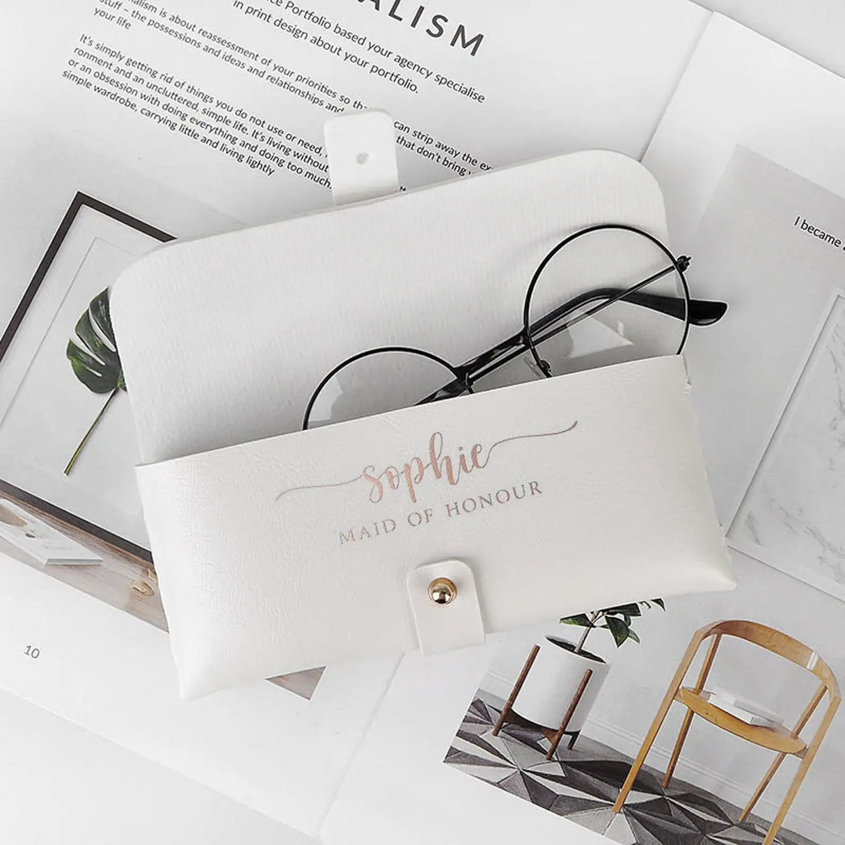 Personalised Leather Glasses Case – Bridesmaid, Wedding & Travel Gift I'm Getting Married.