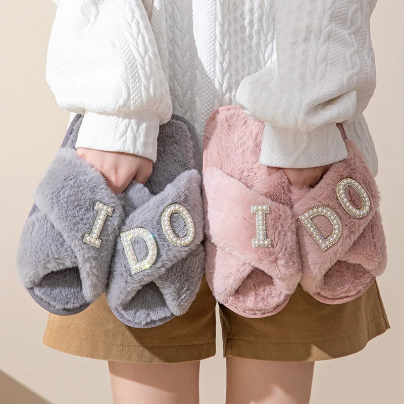 BRIDE Rhinestone Wedding Slippers I'm Getting Married.