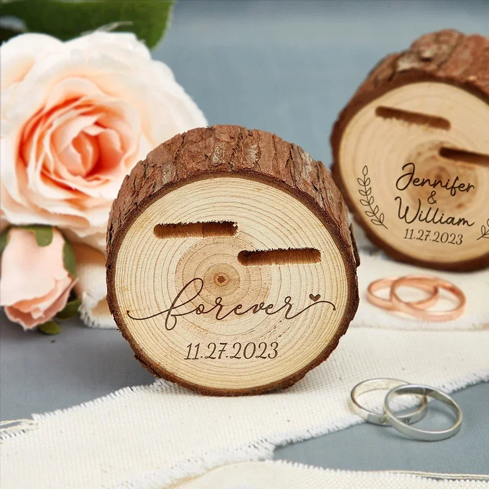 Personalised Wooden Wedding Ring Box I'm Getting Married.