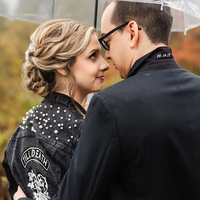 Till Death Do Us Part Wedding Denim Jackets His & Her I'm Getting Married.