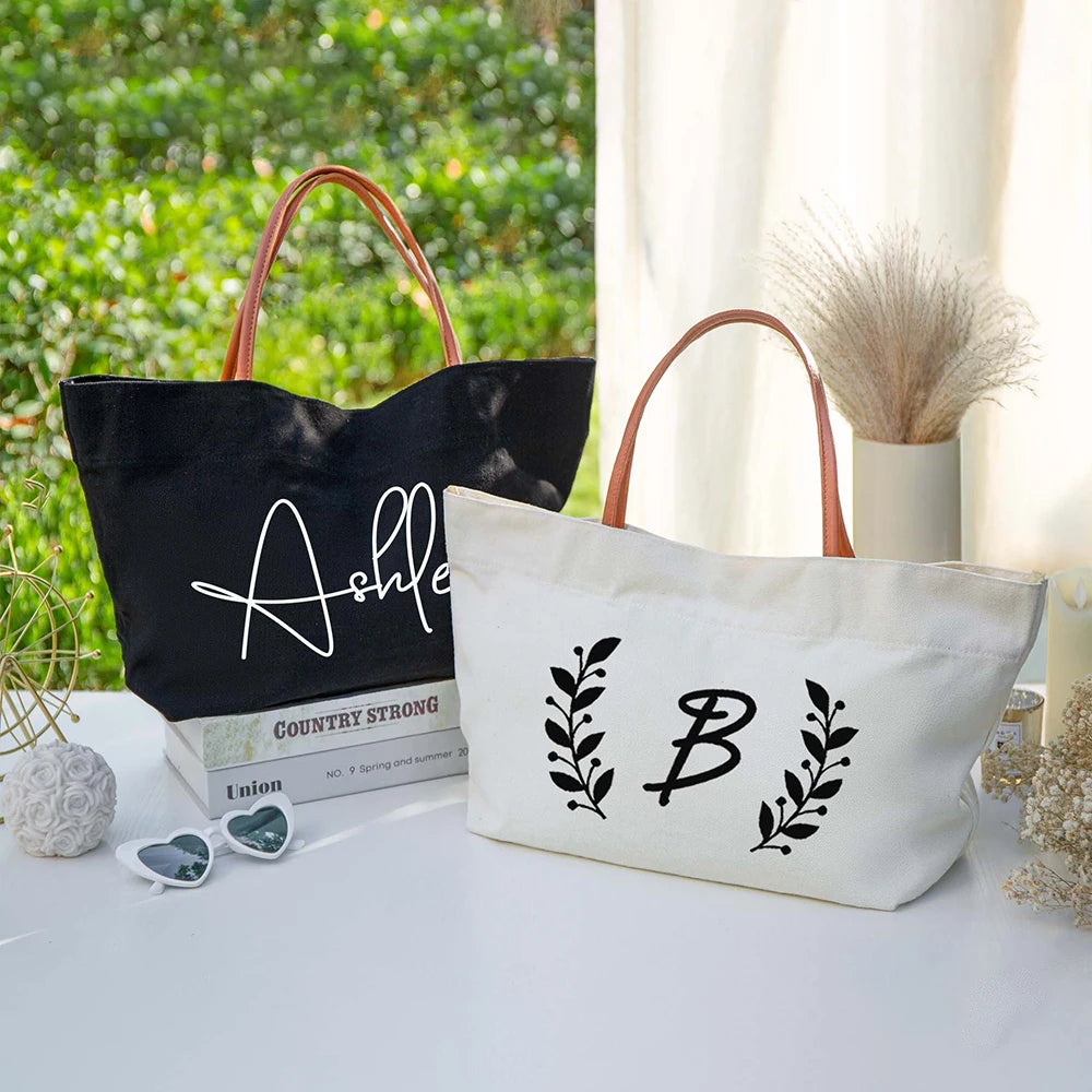 Personalised Canvas Bridesmaid Wedding Travel Tote Bag I'm Getting Married.