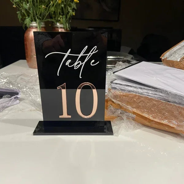White Acrylic Modern Wedding Table Numbers I'm Getting Married.
