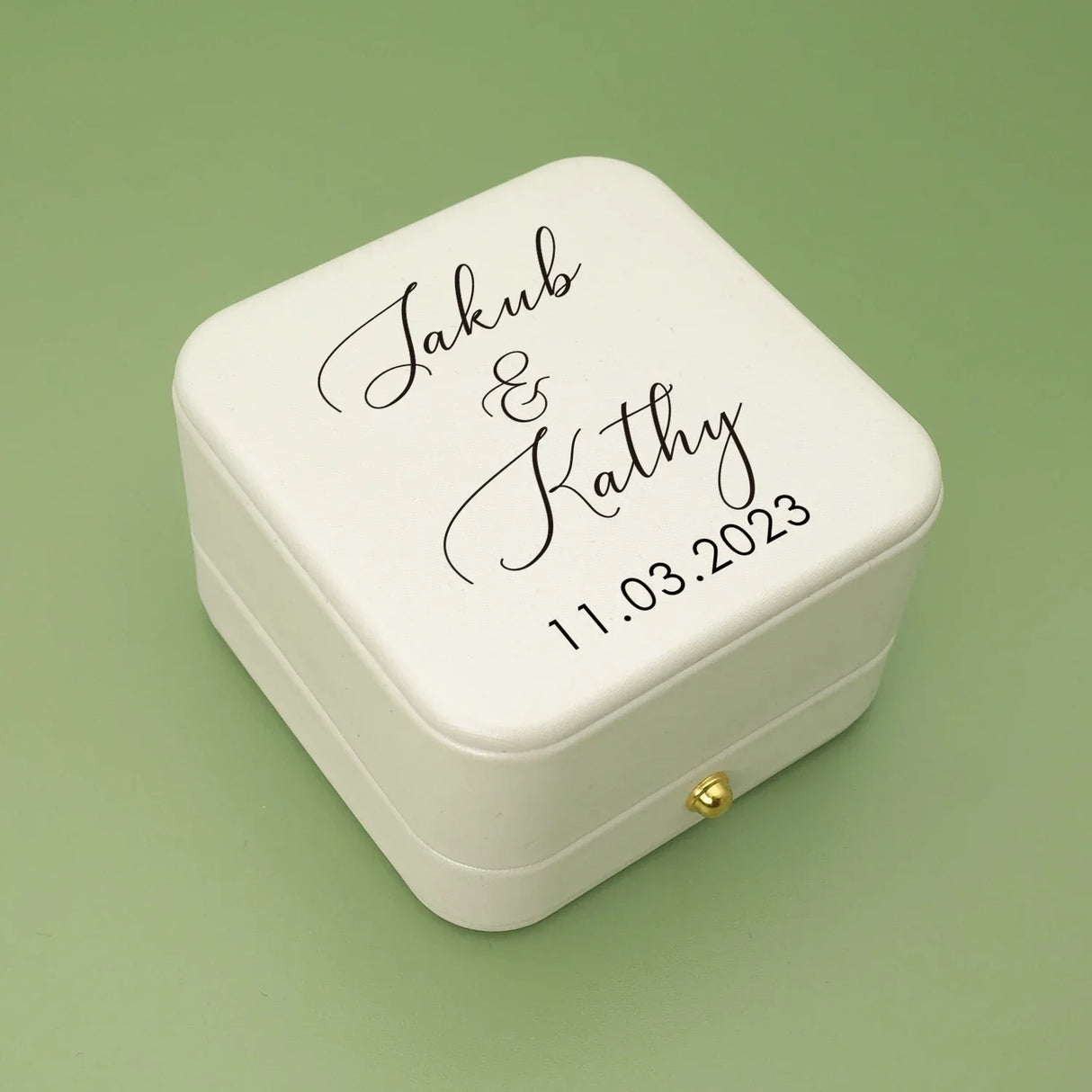 Personalised Wedding Ring Bearer Box - 2 Rings I'm Getting Married.